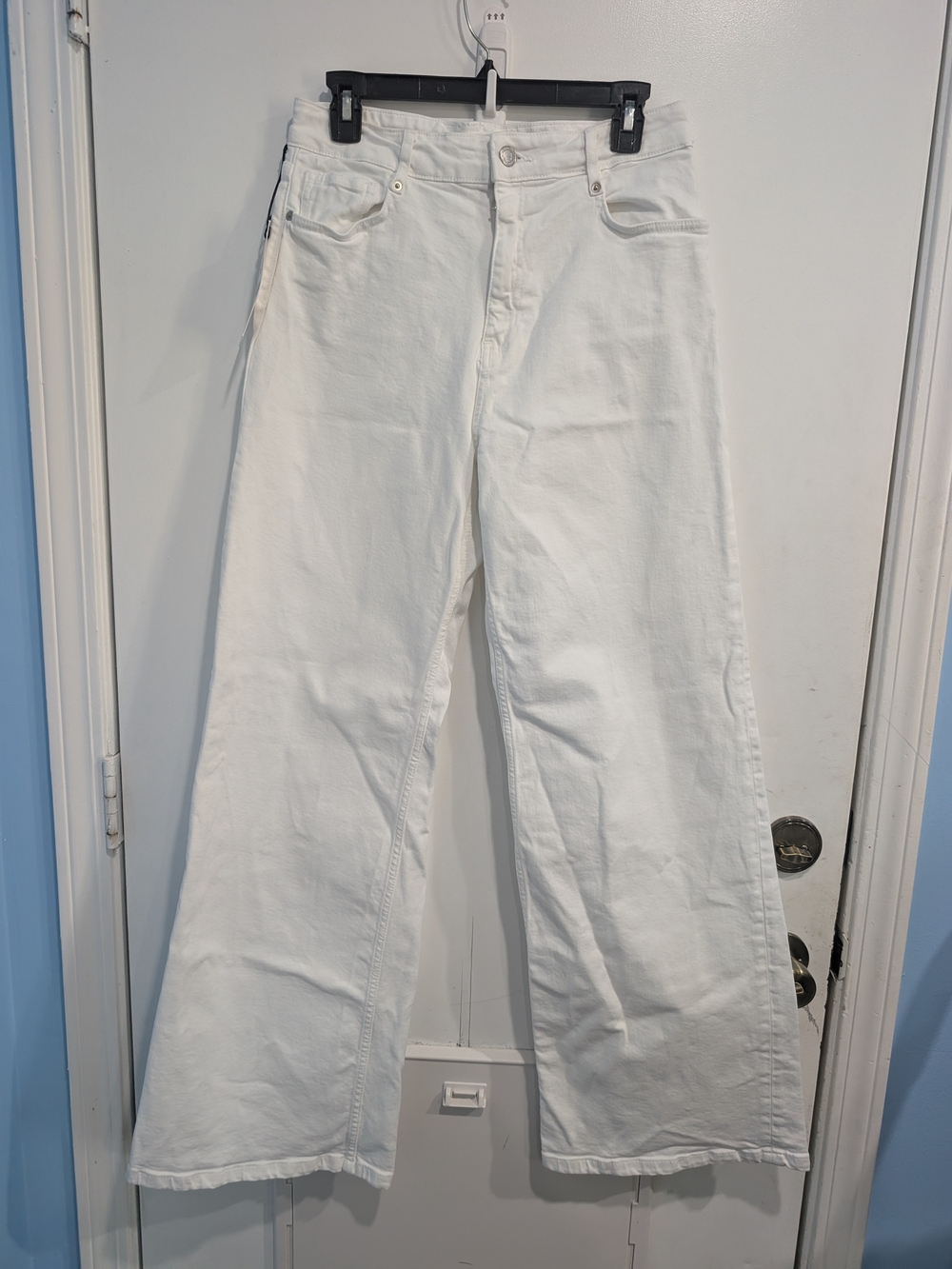 New Zara White Wide-Leg High Rise Women's Jeans Size 8